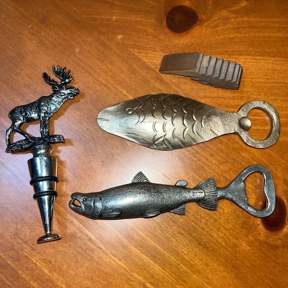 None pewter fishbottle